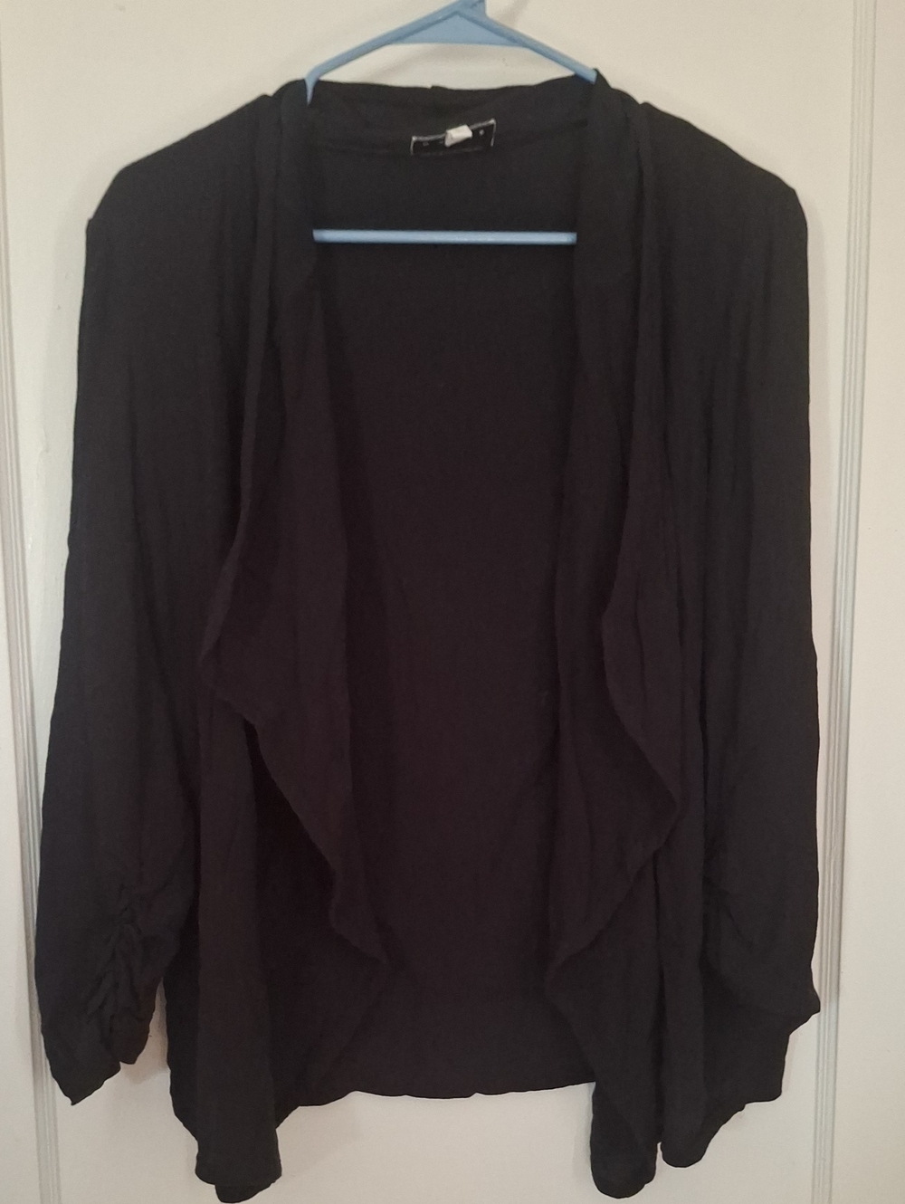 Black Open-Front Women's Cardigan Sweater